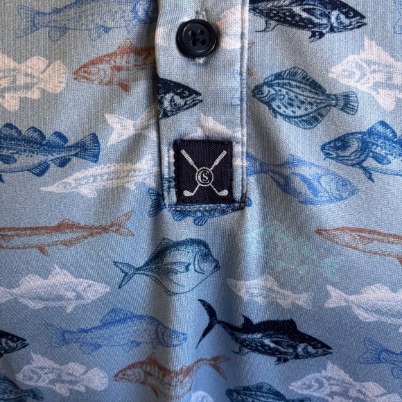Nice mens large Construct polo shirt with fish design - Picture 4 of 6